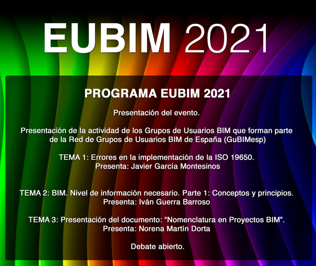 PROGRAMA BIM EUBIM - 10º ENCUENTRO DE USUARIOS BIM. EUBIM 2021